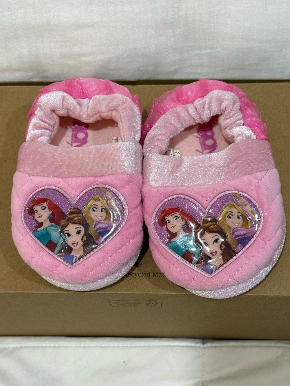 Disney Pink Quilted Princess Slip-On Baby Slippers